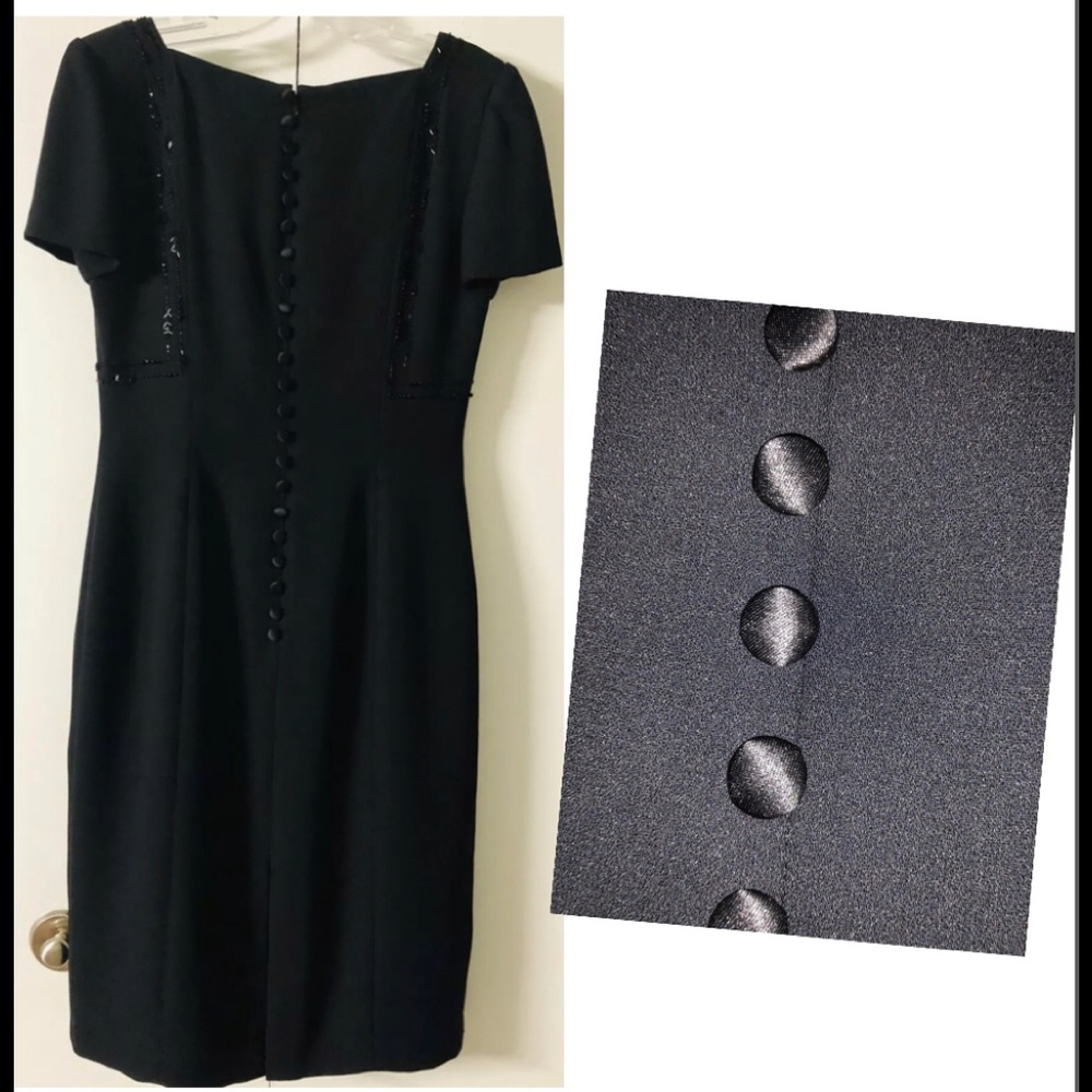 Donna Morgan Beaded Dress Sz 4 Chic Embellished Gorgeous buttons backside